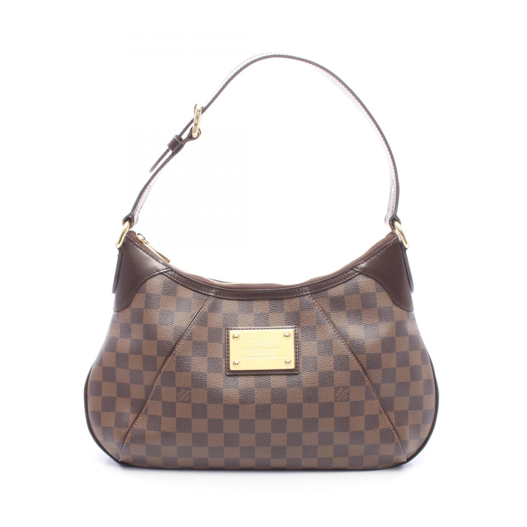ルイ・ヴィトン LOUIS VUITTON テムズGM ショルダーバッグ バッグ PVCコーティングキャンバス レザー ダミエ エベヌ レディース ブラウン系 N48181 【中古】