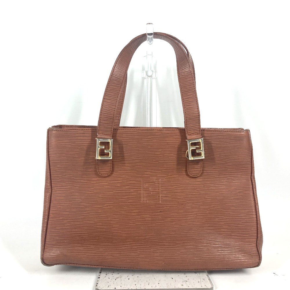 フェンディ FENDI FFロゴ ヴィンテージ カバン トートバッグ 肩掛け ショルダーバッグ ハンドバッグ レザー ブラウン