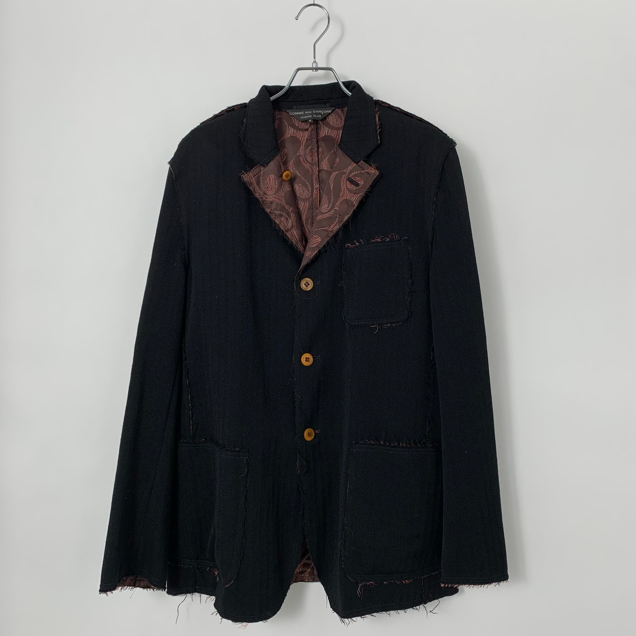 COMME des GARCONS HOMME PLUS Black Period/Four Blacks Allover Pattern Reversible 3B Jacket Black