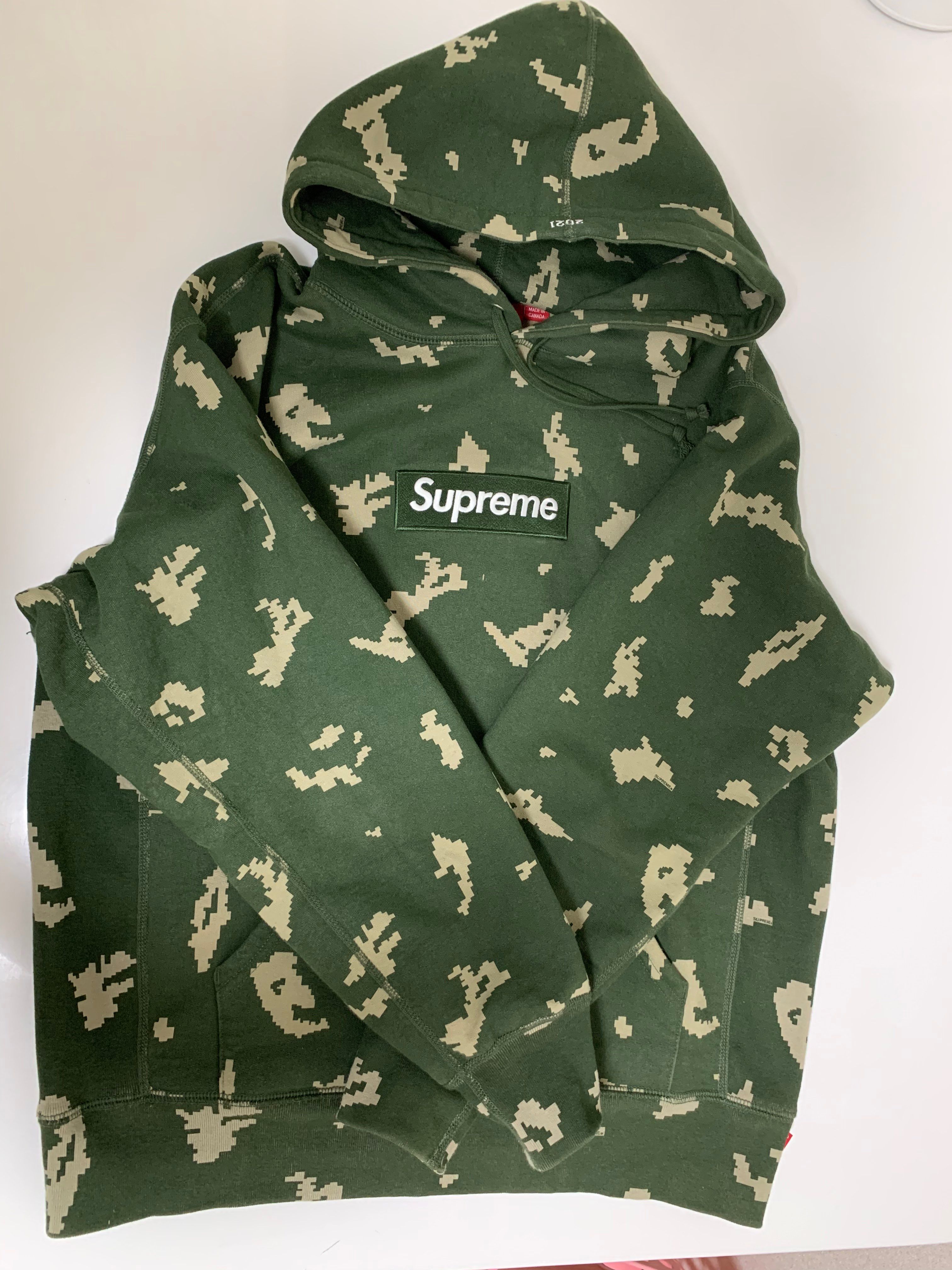 Supreme Box Logo Hooded Sweatshirt "Olive Russian Camo" (21FW)