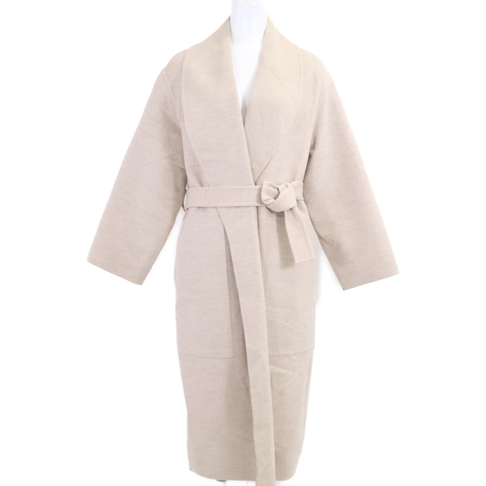 エルメス 【美品/国内正規/23AW】3E0108DZ カシミヤ100% ベルト付 ショールカラー ラップ 34