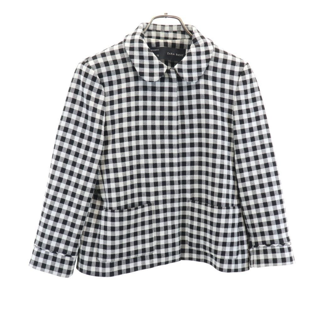 ZARA BASIC ザラベーシック チェック ジャケット M ブラック系