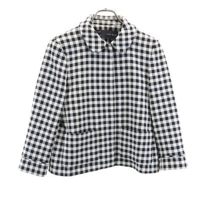 ZARA BASIC ザラベーシック チェック ジャケット M ブラック系