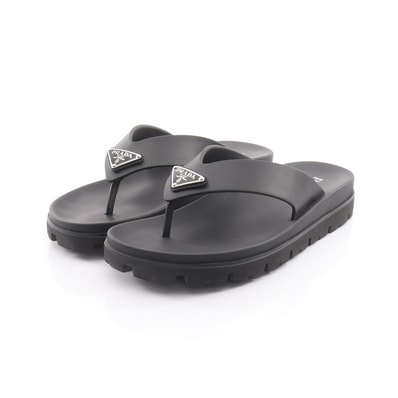 プラダ PRADA 三角ロゴプレート サンダル 靴 ラバー メンズ ブラック系 2Y3130 【中古】