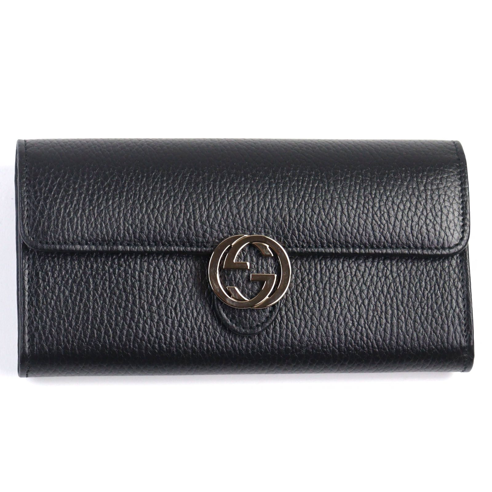美品　グッチ　長財布　GG　インターロッキング　フラップ　ロゴ　シボ革　ブラック 楽天市場】gucci 長財布 インターロッキングの通販