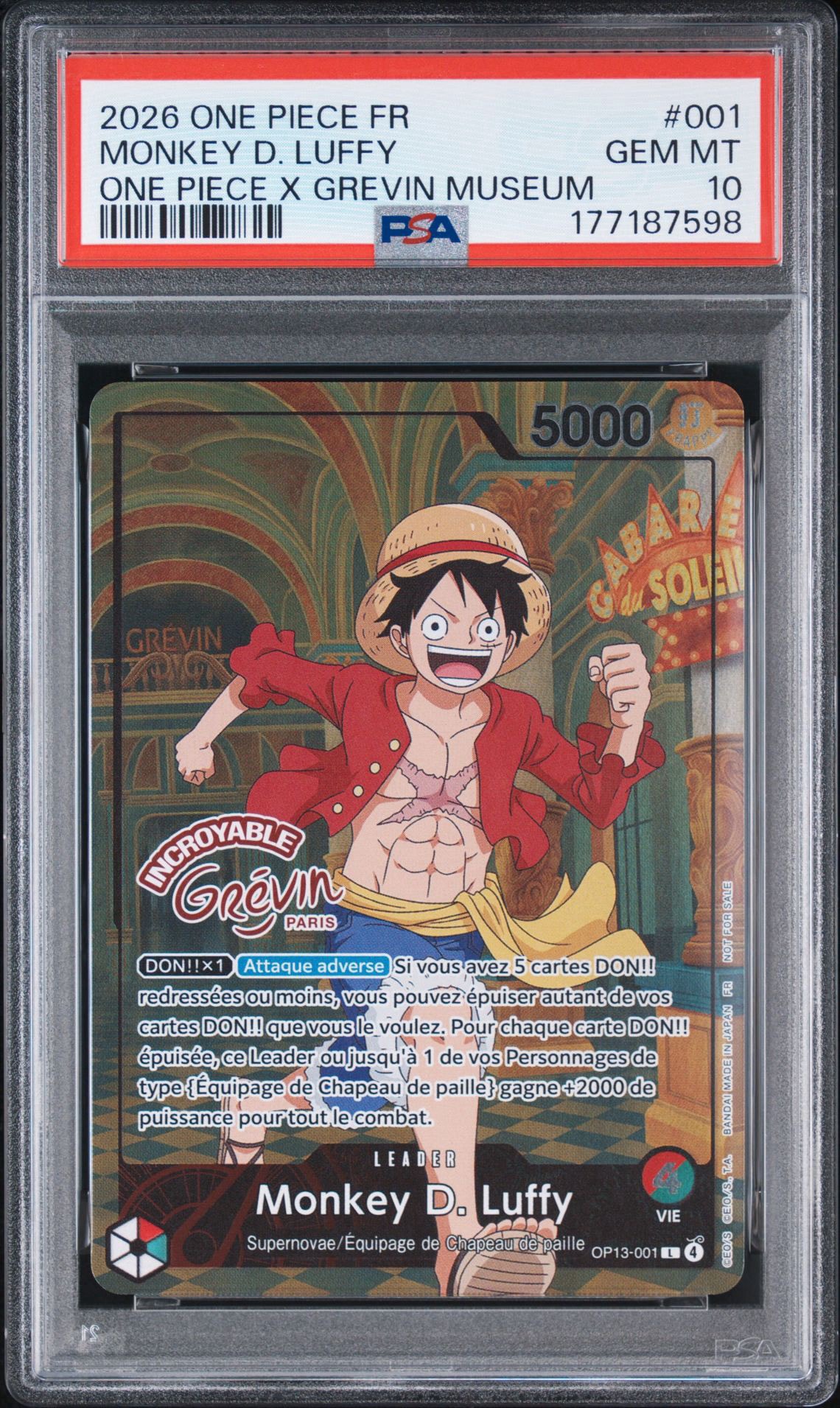 モンキー・D・ルフィ L [OP13-001]【フランス語版】(プロモーションカード「ONE PIECE × グレヴァン美術館」)