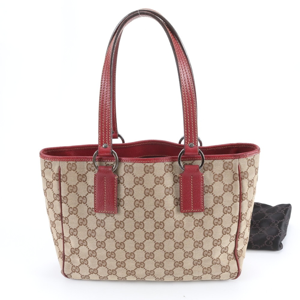 【美品】GUCCI グッチ GGキャンバス トートバッグ ボルドー 113019 B (目立った傷や汚れなし)】□美品 グッチ GGキャンバス 113019 トート
