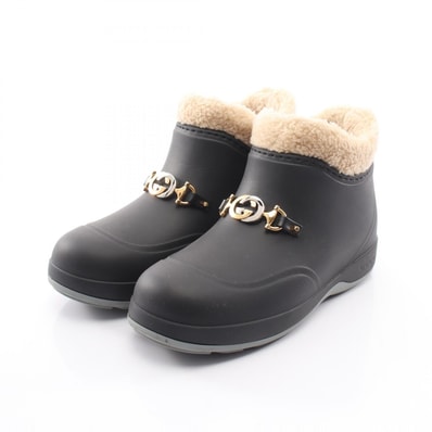 グッチ GUCCI インターロッキングG ブーツ 靴 ラバー レディース ブラック系 【中古】