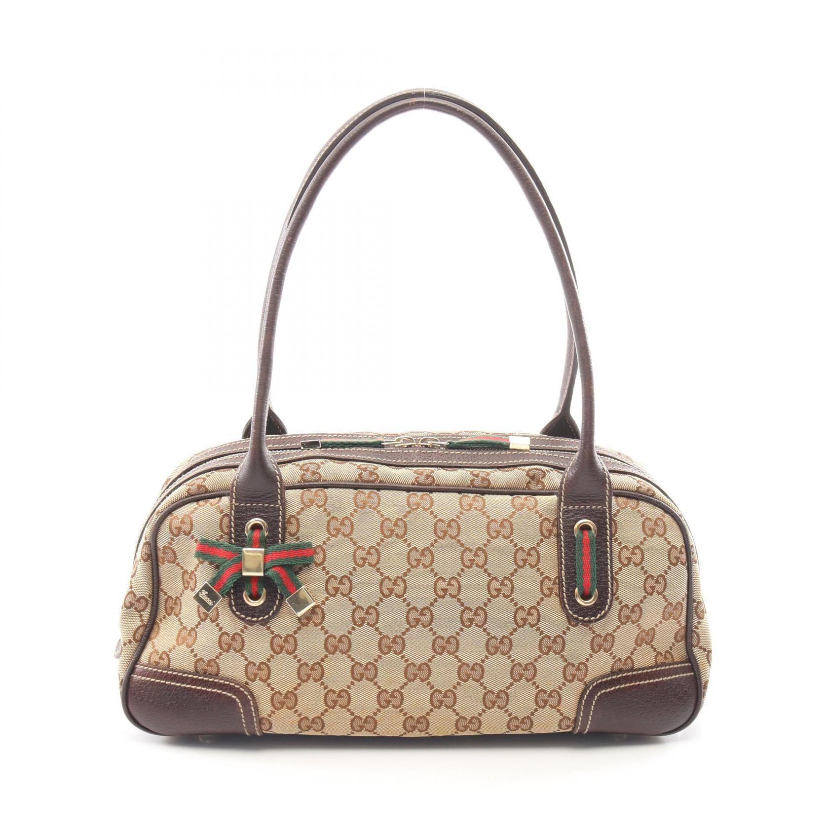 グッチ GUCCI プリンシー ショルダーバッグ バッグ キャンバス レザー レディース ベージュ系 / ブラウン系 / マルチカラー 161720 【中古】