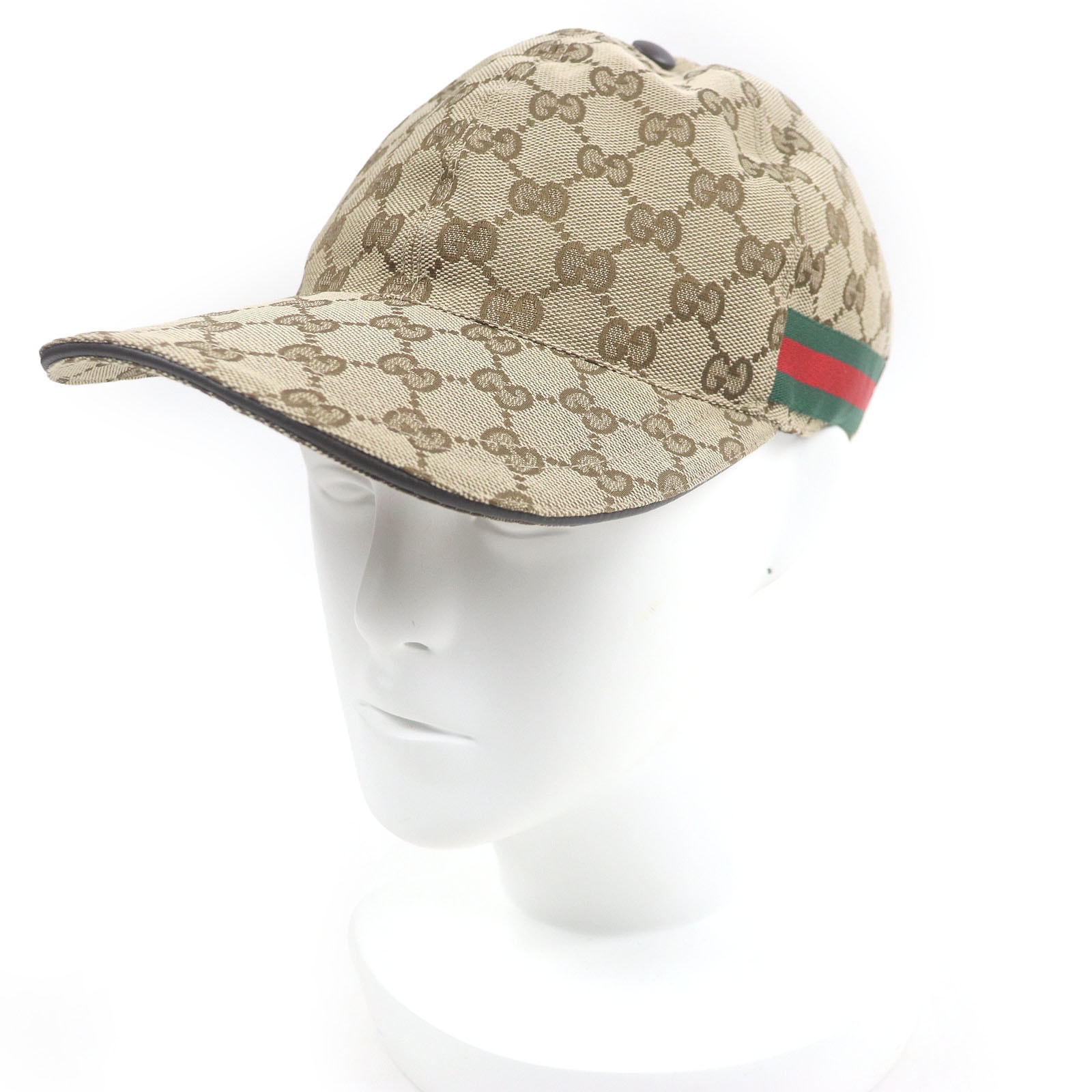 極美品 グッチ キャップ ベージュ メンズ XS/56cm 200035