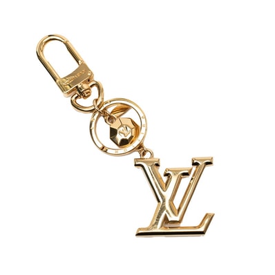 ルイ ヴィトン ポルトクレ LVファセット ロゴ キーリング キーホルダー M65216 ゴールド メッキ レディース LOUIS VUITTON 【中古】