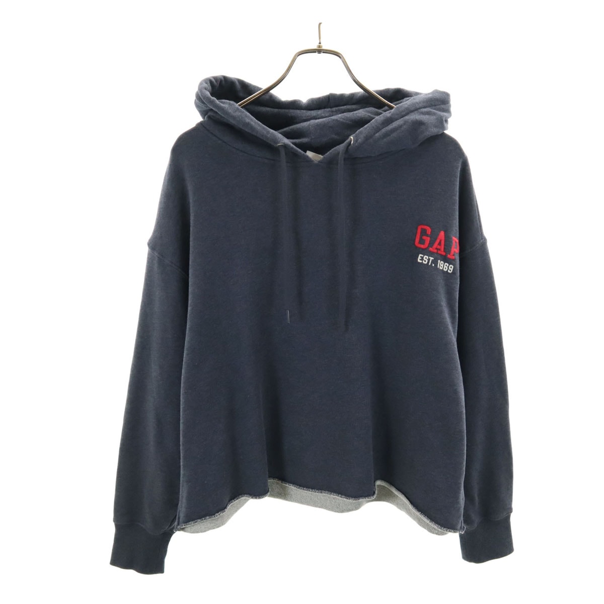 GAP ギャップ 長袖 アンクル スウェットパーカー L/M ネイビー
