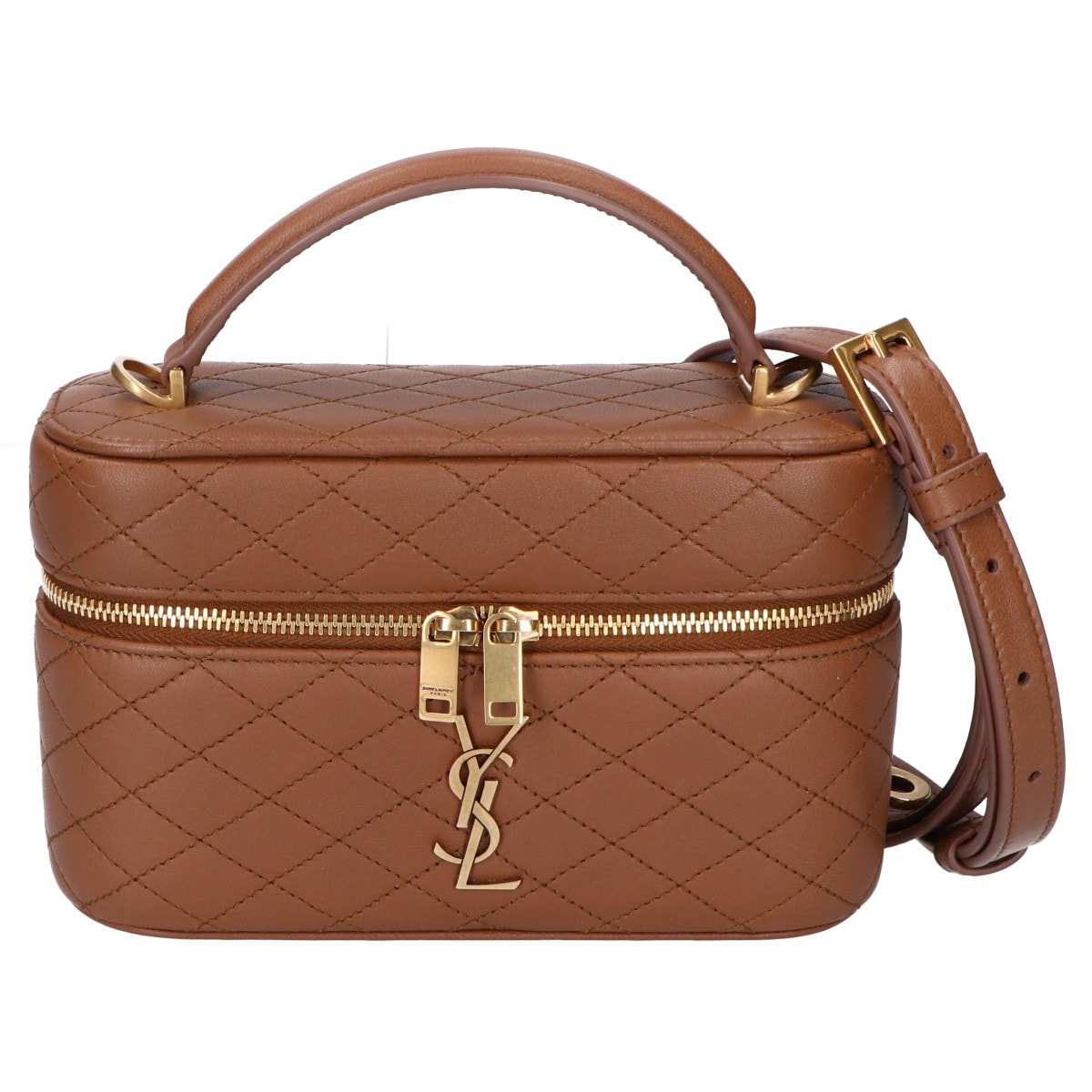 サンローランパリ 新品同様 766731 ラムスキン ギャビー ヴァニティ 2WAYバッグ