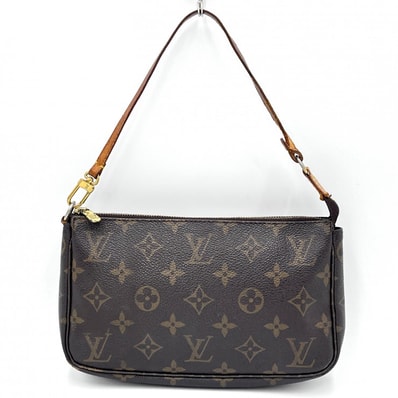 LOUIS VUITTON(ルイヴィトン)ポシェット・アクセソワール ヴィンテージ ハンドバッグ アクセサリーポーチ モノグラムキャンバス ブラウン ゴールド金具 M51980【中古】