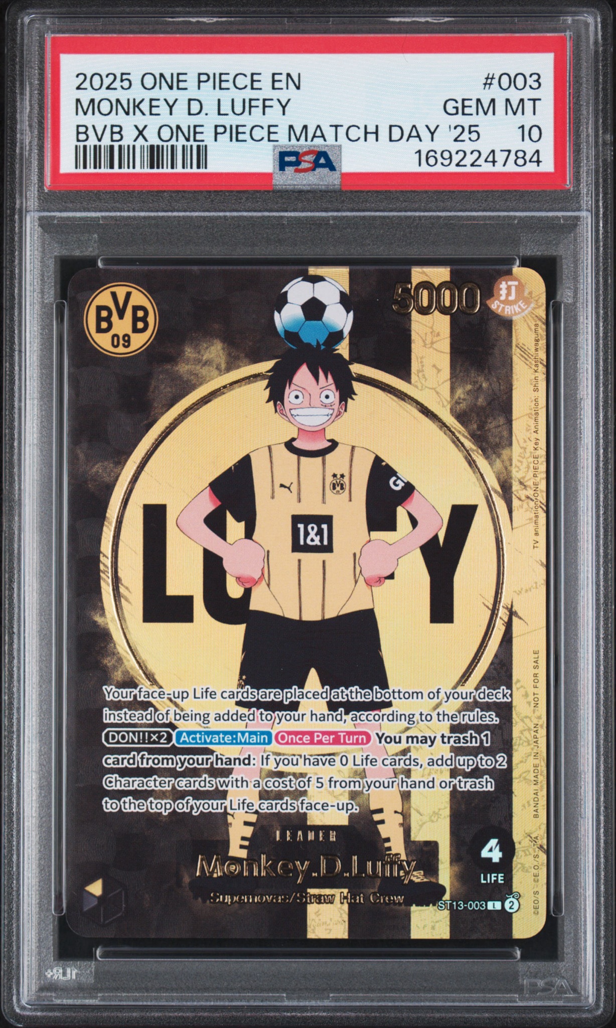 最安値　PSA10ドルトムントルフィ　LUFFY ワンピカ　英語　海外プロモ PSA10】モンキー・D・ルフィ L [ST13-003]【英語版】(プロモーション