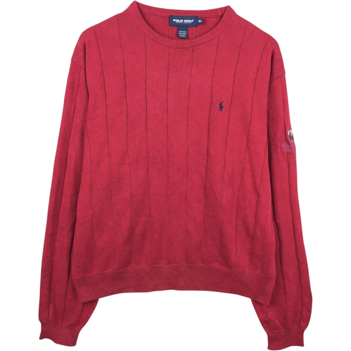 古着 90年代 ラルフローレン Ralph Lauren POLO GOLF ポロゴルフ リブ編み コットンニットセーター USA製 メンズXL相当 ヴィンテージ/eaa654469