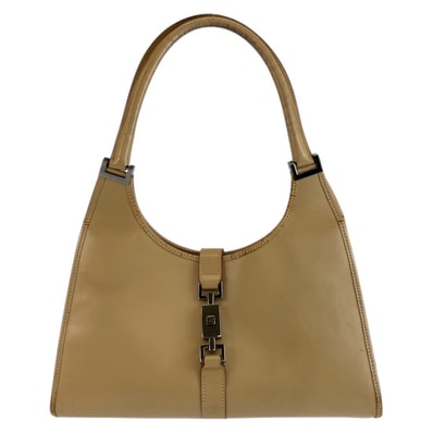 GUCCI グッチ ジャッキー ベージュ レザー ハンドバッグ ショルダーバッグ 603235 【中古】