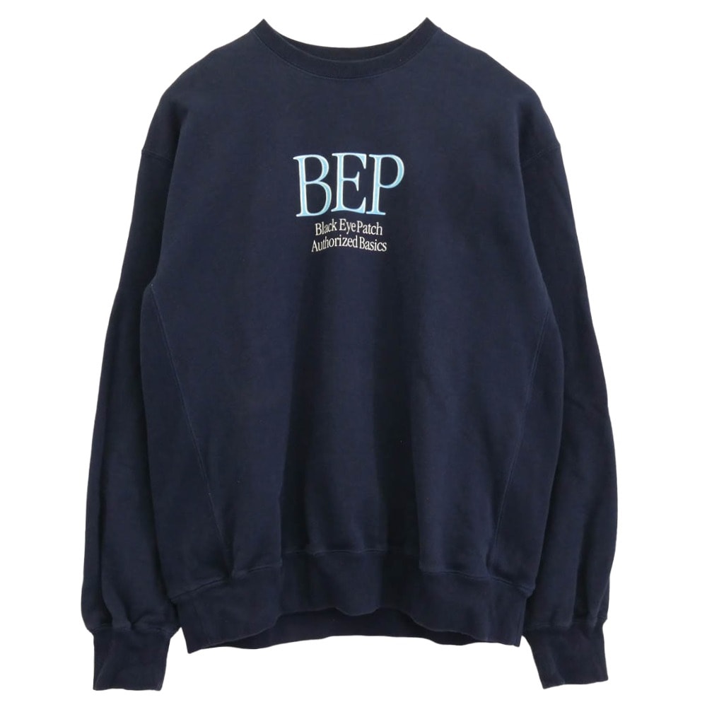 BlackEyePatch ブラックアイパッチ スウェット BEP OS LOGO SWEAT ロゴプリント スウェット トレーナー ネイビー系 XL【中古】