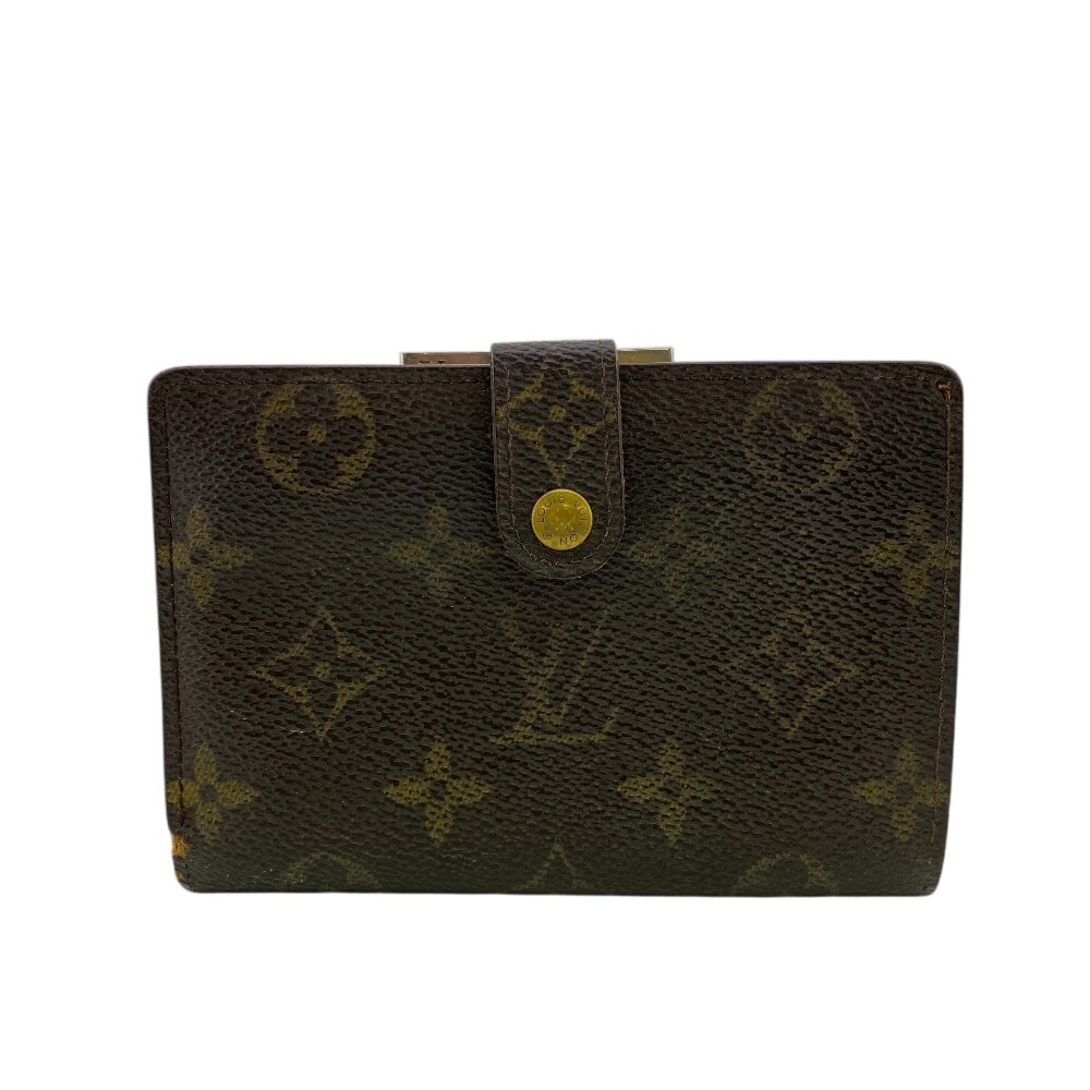 ルイヴィトン LOUIS VUITTON 二つ折り財布 モノグラム ポルトモネ ビエ ヴィエノワ ヴィンテージ USA製 がま口 M61663 ブラウン