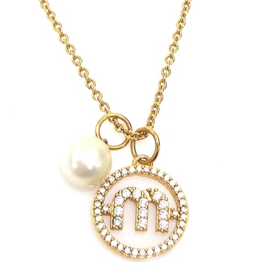 ミュウミュウ MIUMIU ネックレス メタル/フェイクパール ゴールド/オフホワイト/シルバー レディース【中古】 e61799i