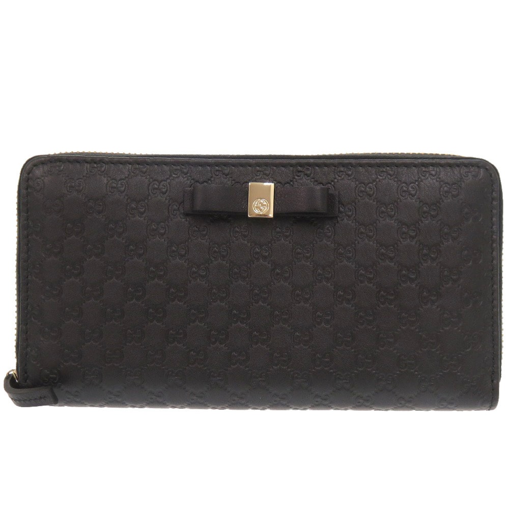 グッチ  マイクログッチシマ リボン 388680 ラウンドファス