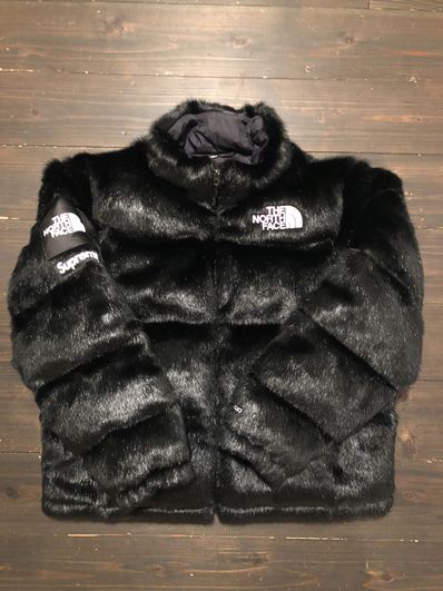 Supreme x The North Face Faux Fur Nuptse Jacket "Black"
