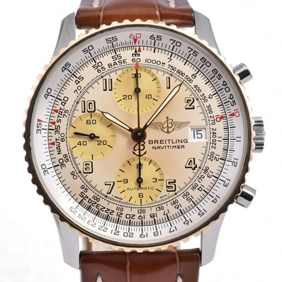 ブライトリング BREITLING D13022 オールドナビタイマー K18YG ベゼル 自動巻き メンズ 良品 箱付き H#144886