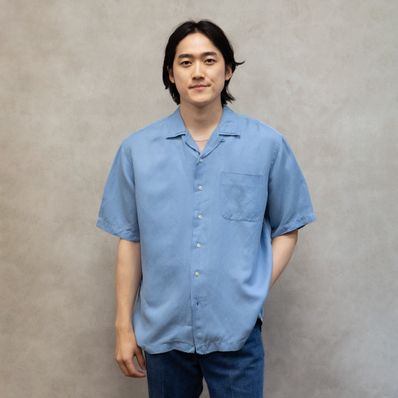 90's POLO Ralph Lauren シルクリネンオープンカラーシャツ