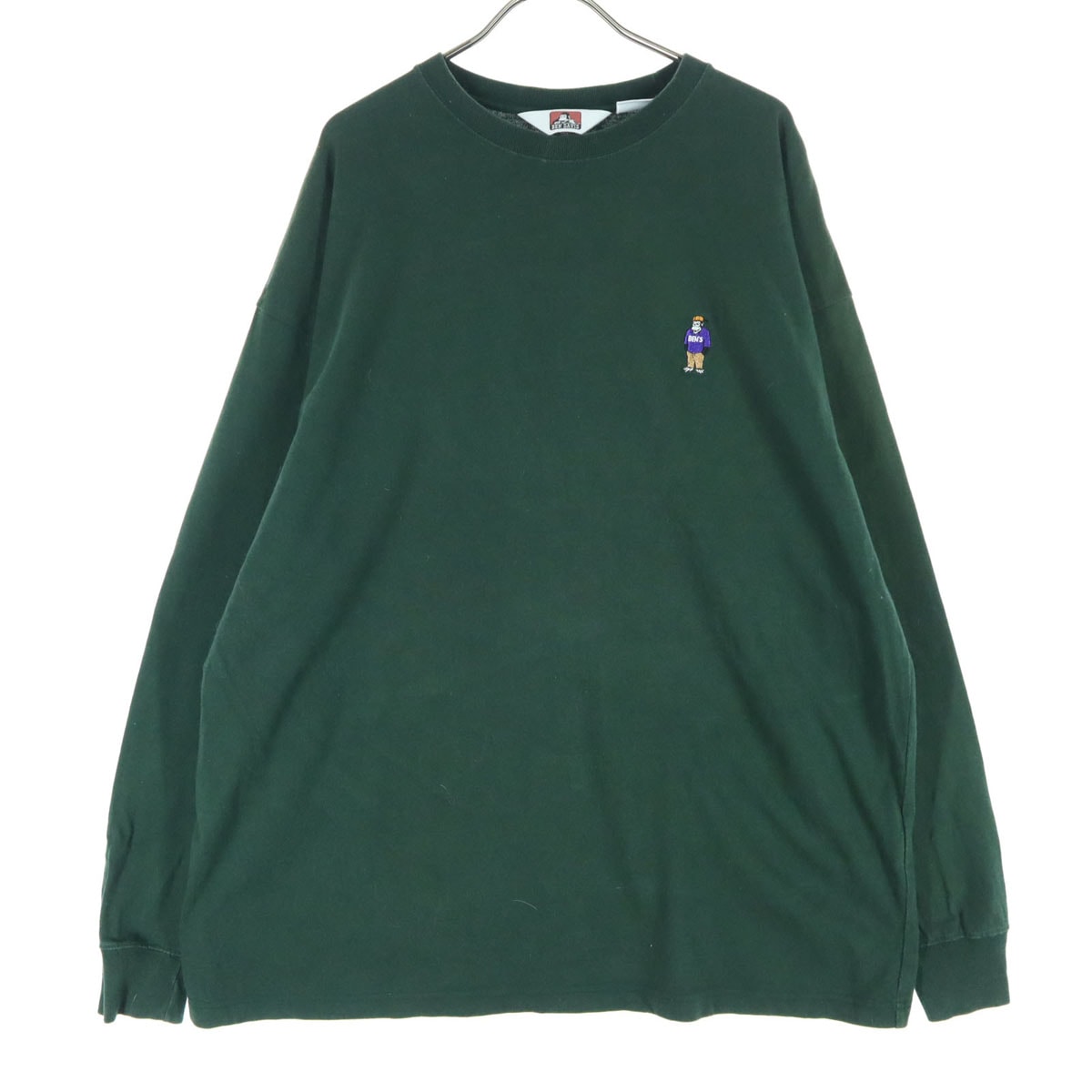 BEN DAVIS ベンデイビス 刺繍 長袖 Tシャツ L グリーン ロンT