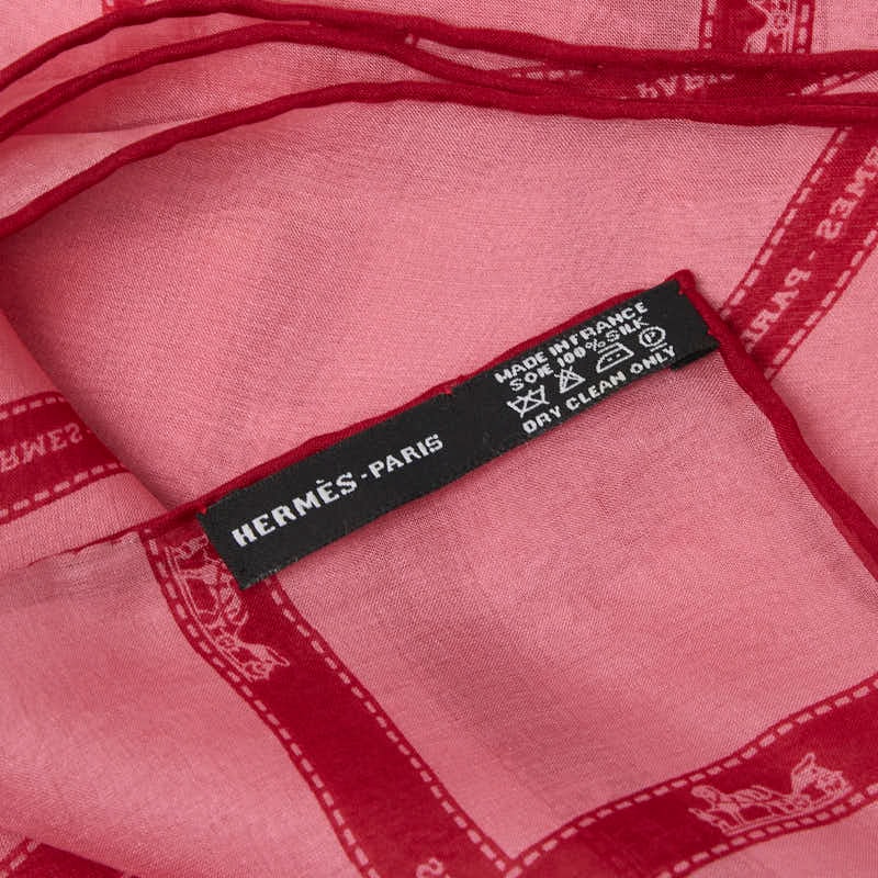 HERMES エルメス☆ ボルデュックリボンピンク⭐︎シルクシフォンストール C (やや傷や汚れあり)】エルメス ボルデュック ストール ピンク シルク
