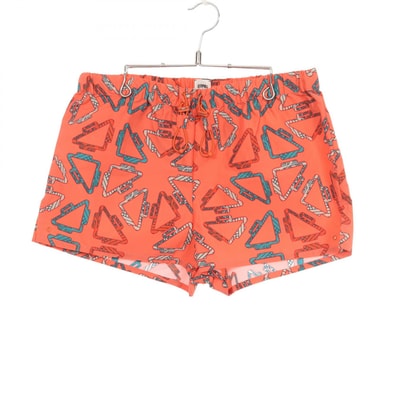 エルメス HERMES タッタソール スイムウェア ビーチショート パンツ 衣料品 ボトムス ナイロン レディース オレンジ系 / マルチカラー 2E3404D9 【中古】