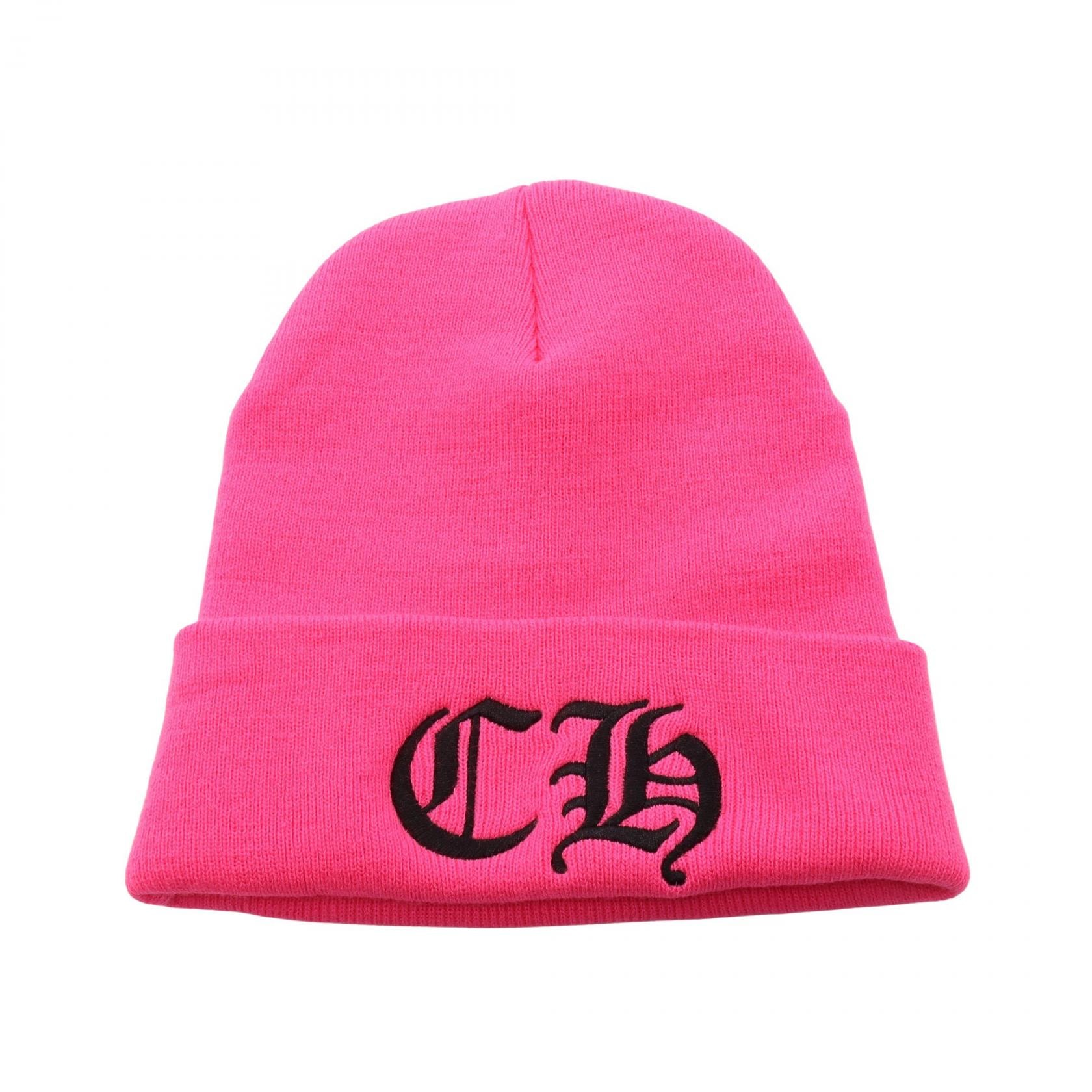 クロムハーツ CHROME HEARTS CHロゴ エンブロイダリー ニット帽 ニットキャップ 帽子 アクリル メンズ ピンク系 【中古】