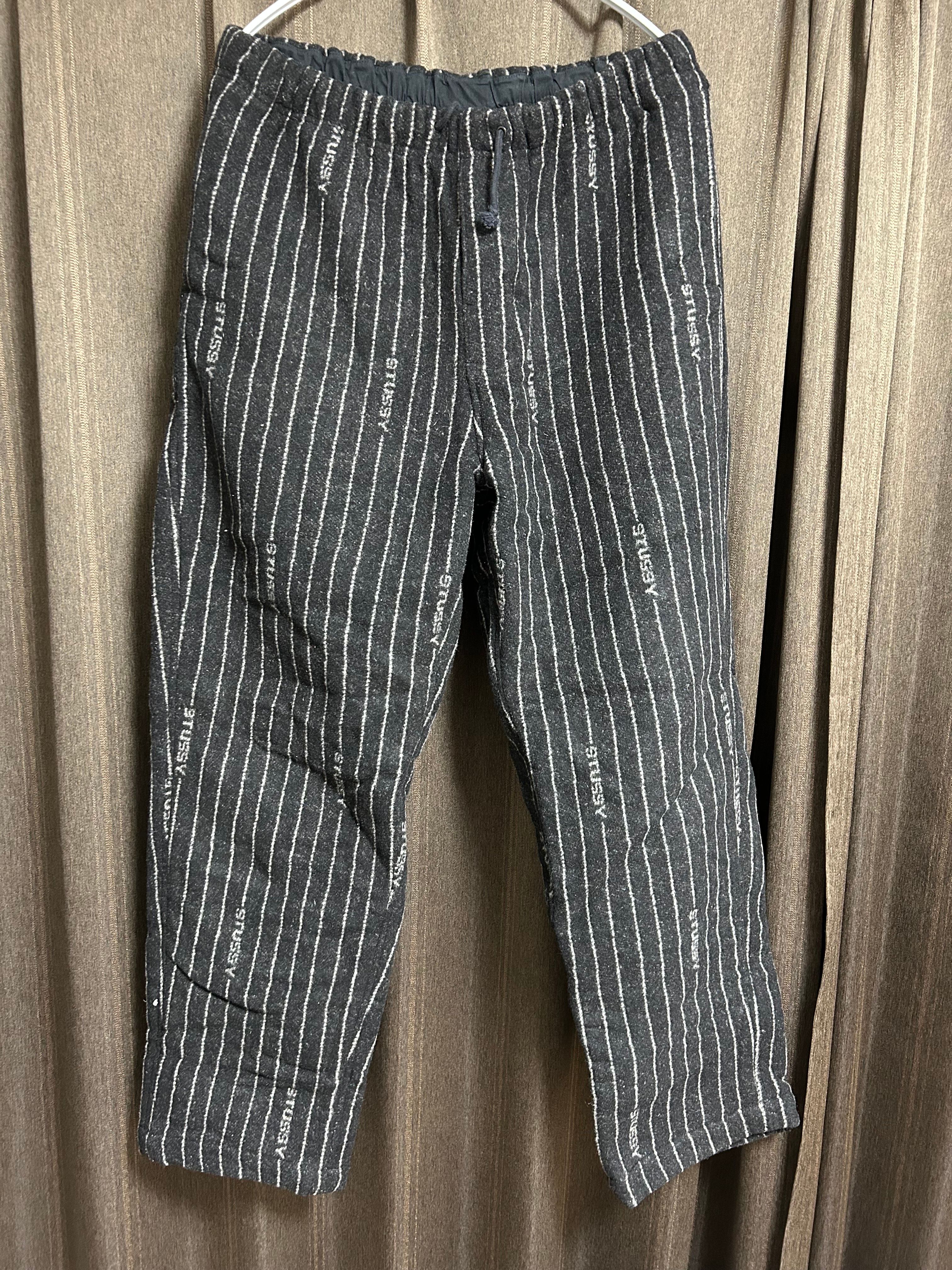 Stussy x Nike Striped Wool Pants "Black"