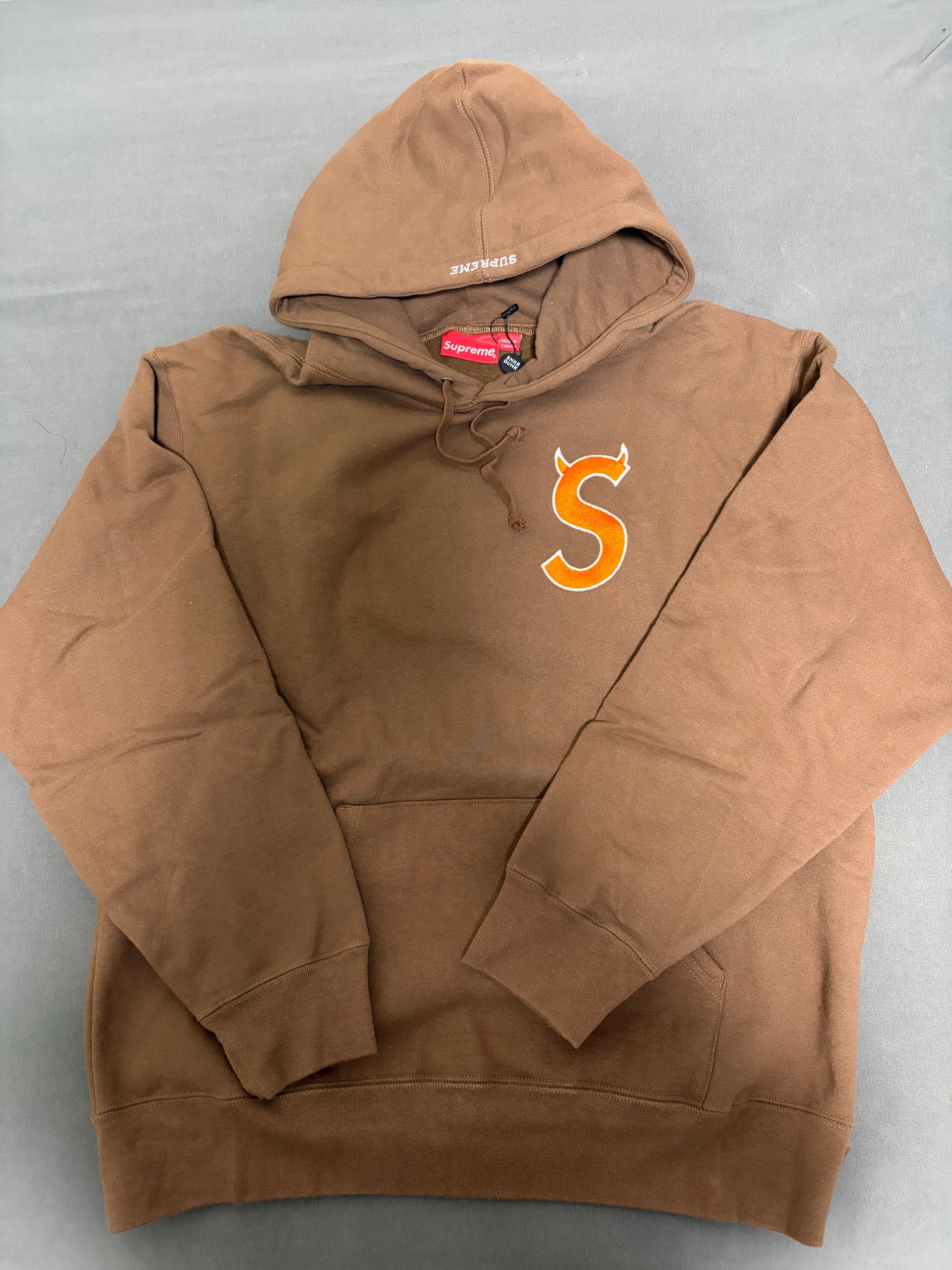 Supreme S Logo Hooded Sweatshirt "Brown" (22FW)