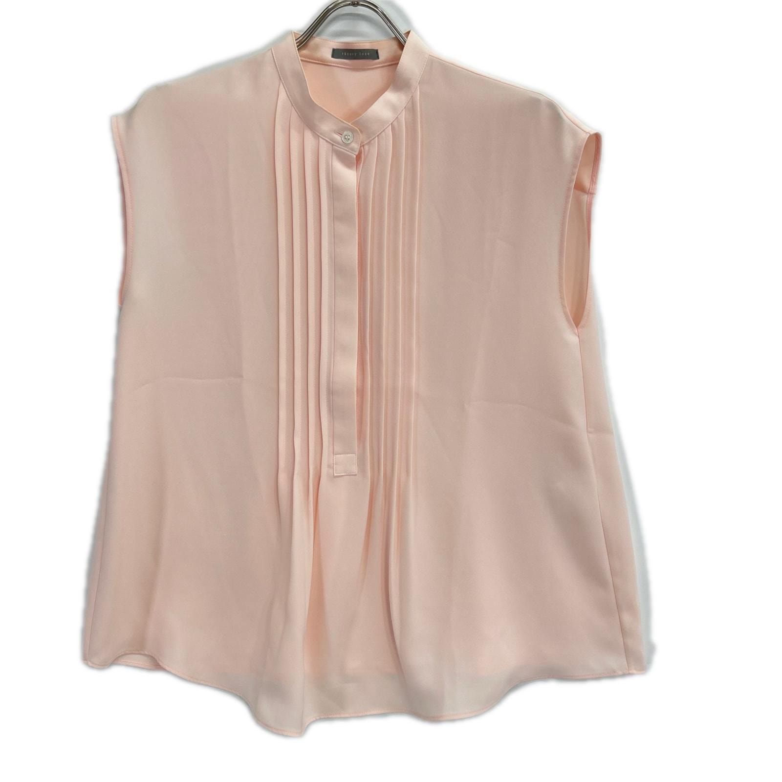 セオリーリュクス 25SS 03-5208242 ピンク ポリエステル Marvine Lina Blouse/バンドカラー スリーブレスブラウス 42