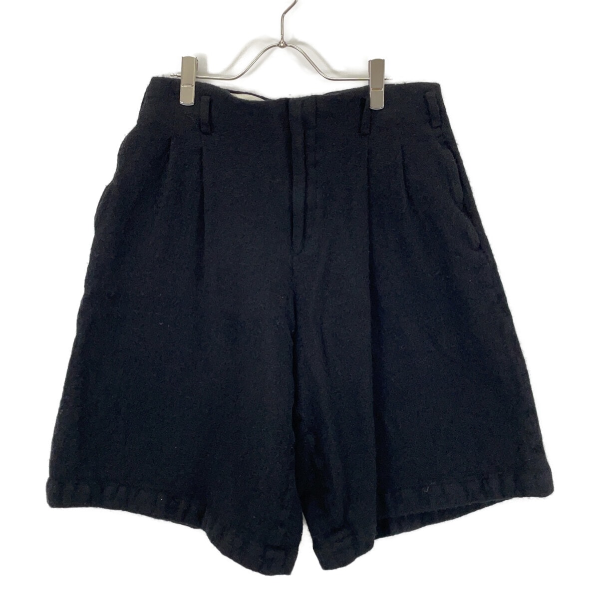 コムデギャルソンオムプリュス PN-P031 24年製 ブラック 縮絨 ウール混 ショートパンツ M
