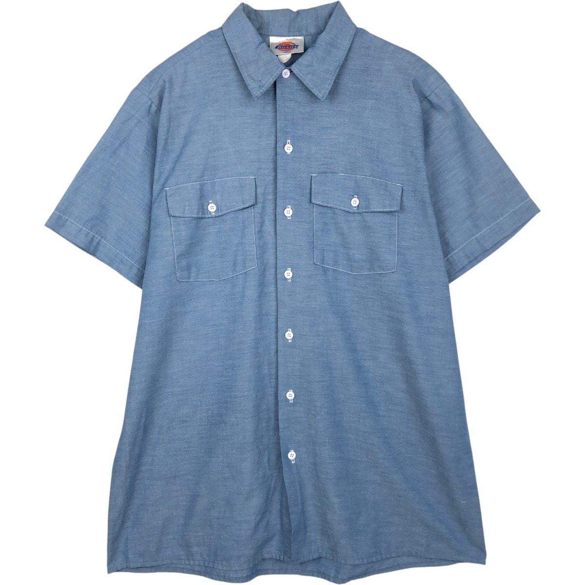 古着 90年代 ディッキーズ Dickies 半袖 ワークシャツ ボックスシャツ USA製 メンズL相当 ヴィンテージ/eaa659123
