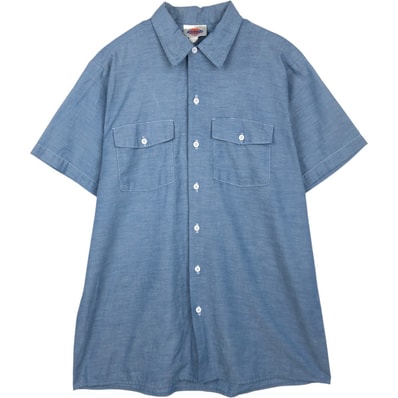 古着 90年代 ディッキーズ Dickies 半袖 ワークシャツ ボックスシャツ USA製 メンズL相当 ヴィンテージ/eaa659123