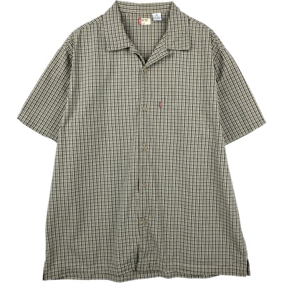 古着 ~00年代 リーバイス Levi's RED TAB チェック柄 半袖 オープンカラー コットンシャツ ボックスシャツ メンズXL相当/eaa657979
