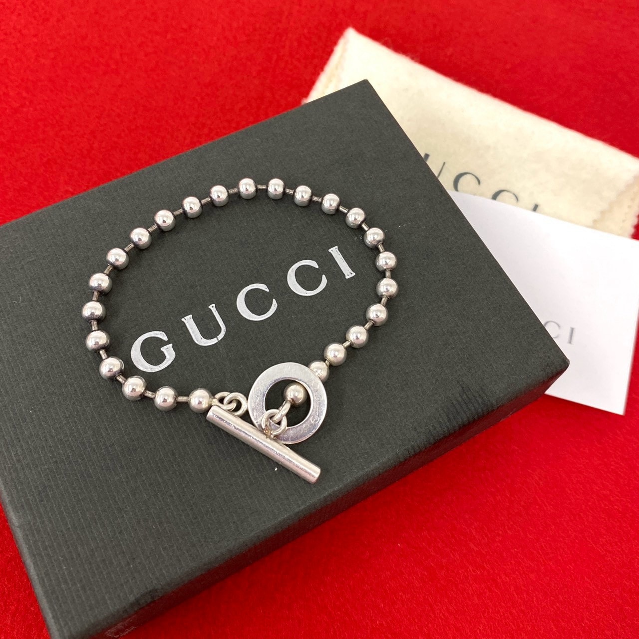 B (目立った傷や汚れなし)】GUCCI グッチ ボールチェーン ブレスレット
