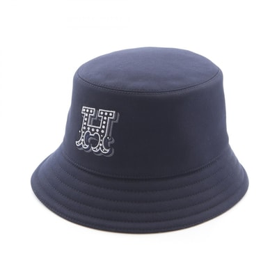エルメス HERMES ハーパー Hエレクトリック ハット 帽子 コットン レディース ネイビー系 【中古】