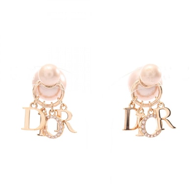 ディオール Dior Dior Tribales トライバル ピアス ジュエリー GP(ゴールドメッキ) フェイクパール / ラインストーン レディース ゴールド系 / ピンク系 【中古】