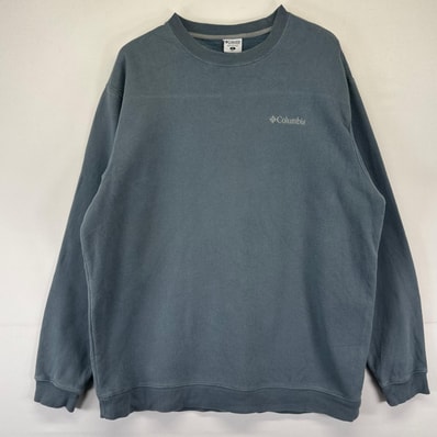 古着 コロンビア Columbia スウェット プルオーバー クルーネック トレーナー ワンポイントロゴ XL ブルー系 メンズ