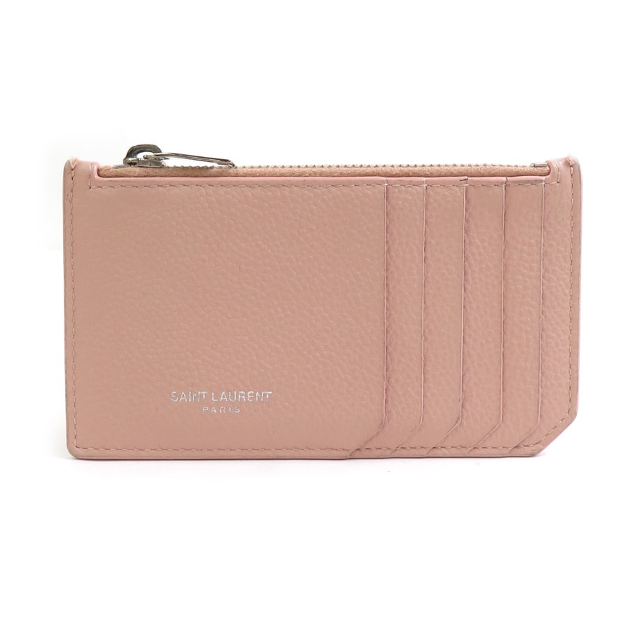 サンローラン SAINT LAURENT コインケース レザー ピンク レディース【中古】 r10855a