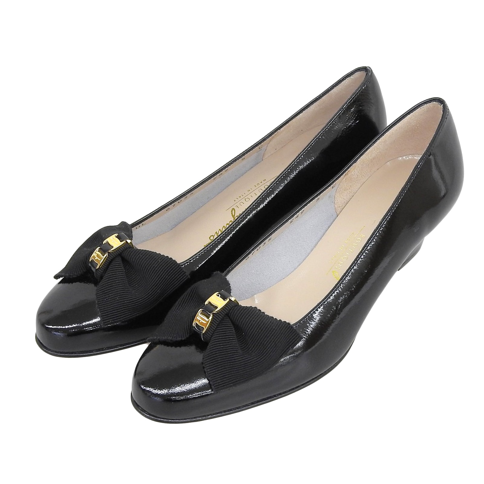 極美品 サルヴァトーレフェラガモ
 パンプス MAIL ブラック レディース 5 67035