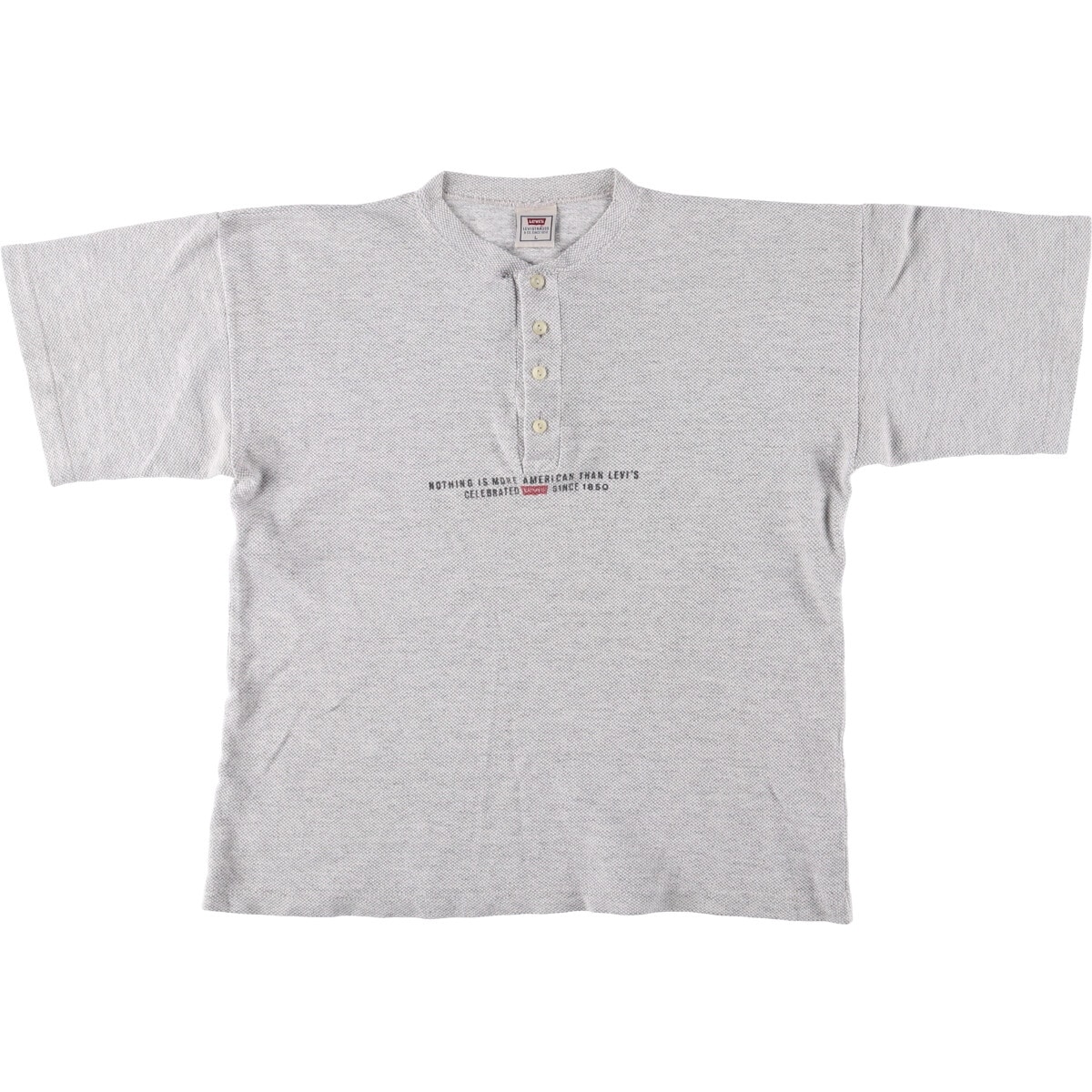 古着 リーバイス Levi's ヘンリーネック アニマル柄 半袖 プリントTシャツ メンズL相当/eaa574056