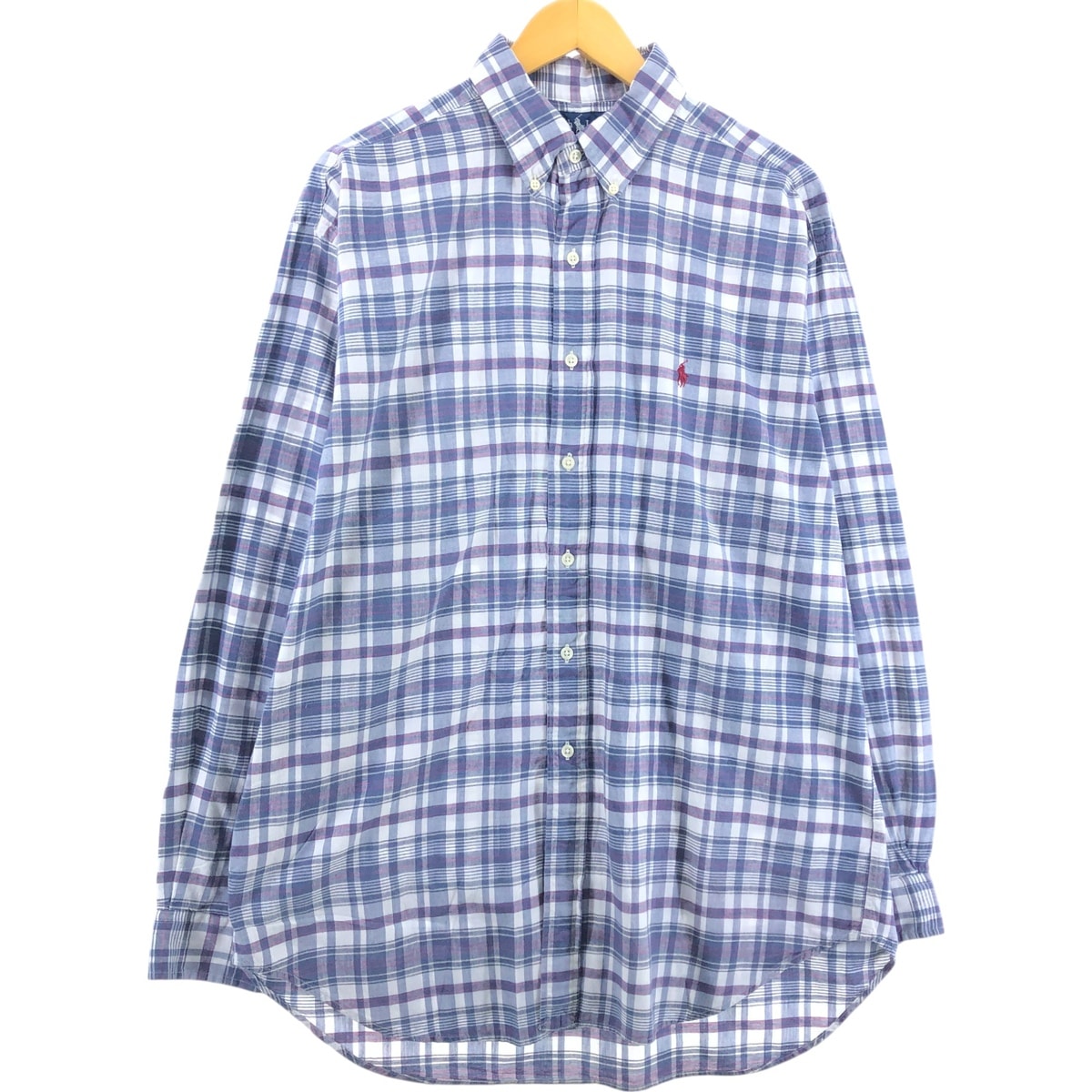 古着 ラルフローレン Ralph Lauren BLAKE 長袖 ボタンダウンチェックシャツ メンズL相当/eaa546833