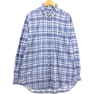 古着 ラルフローレン Ralph Lauren BLAKE 長袖 ボタンダウンチェックシャツ メンズL相当/eaa546833