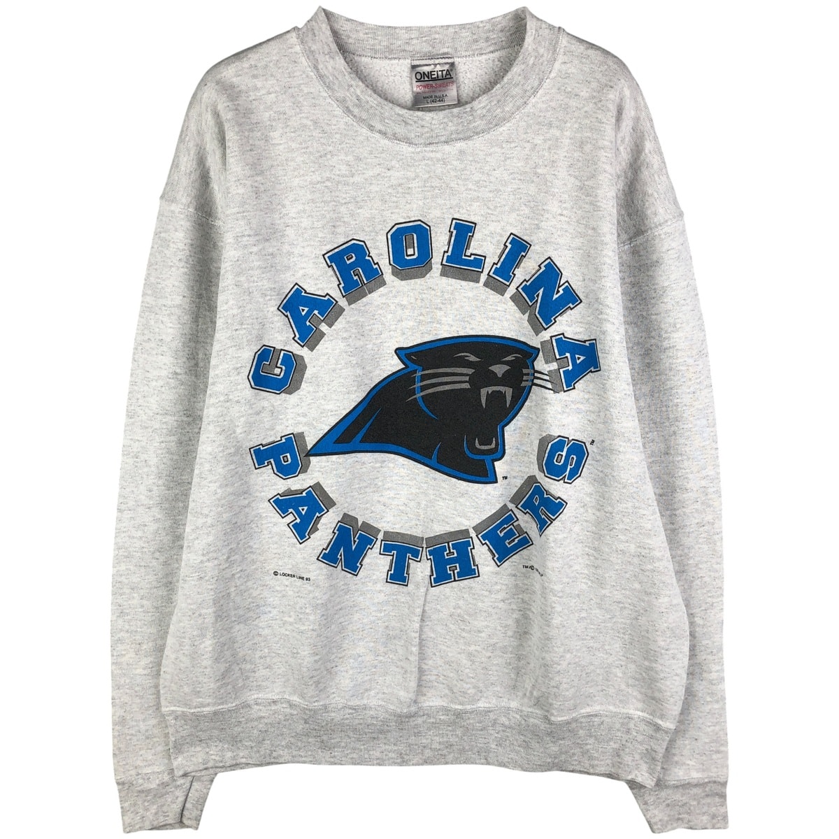 古着 90年代 オニータ ONEITA NFL CAROLINA PANTHERS カロライナパンサーズ ロゴスウェットシャツ トレーナー USA製 メンズL相当 ヴィンテージ/eaa482714