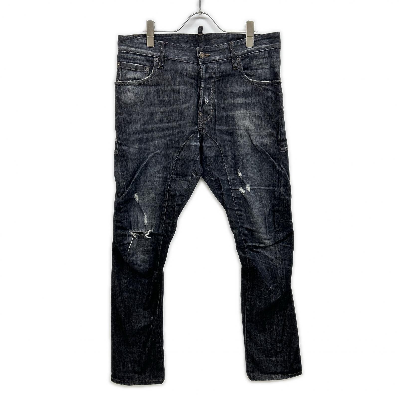 ディースクエアード S74LB0109 Tidy biker jean ブラックデニム 46